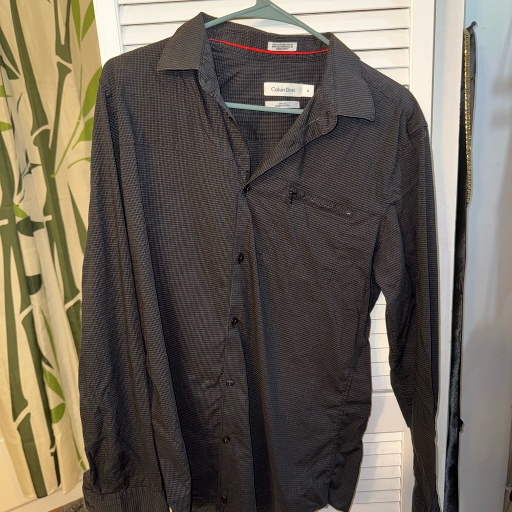 Calvin Klein Charcoal Checkered Shirt